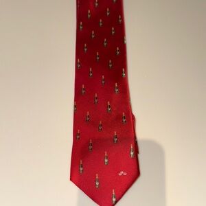 Southern Proper Red Tie with champagne bottle Pattern